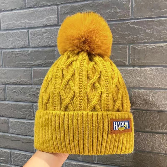 Fleece-Lined Knitted Wool Hat