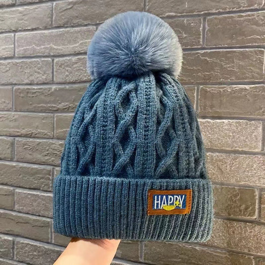 Fleece-Lined Knitted Wool Hat