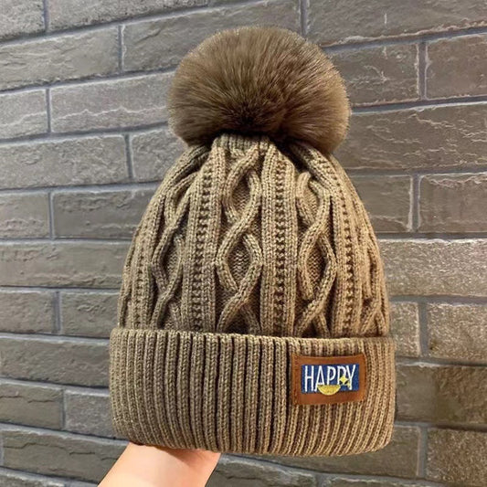Fleece-Lined Knitted Wool Hat