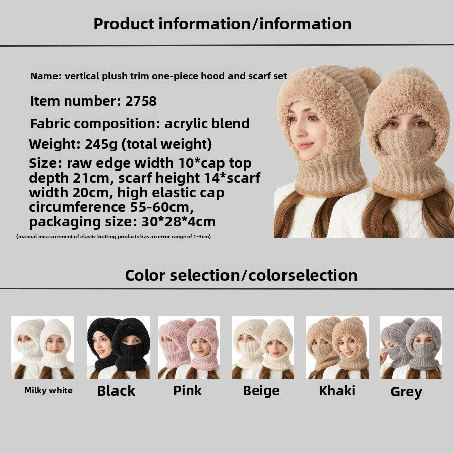Fleece-lined neck warmer hat