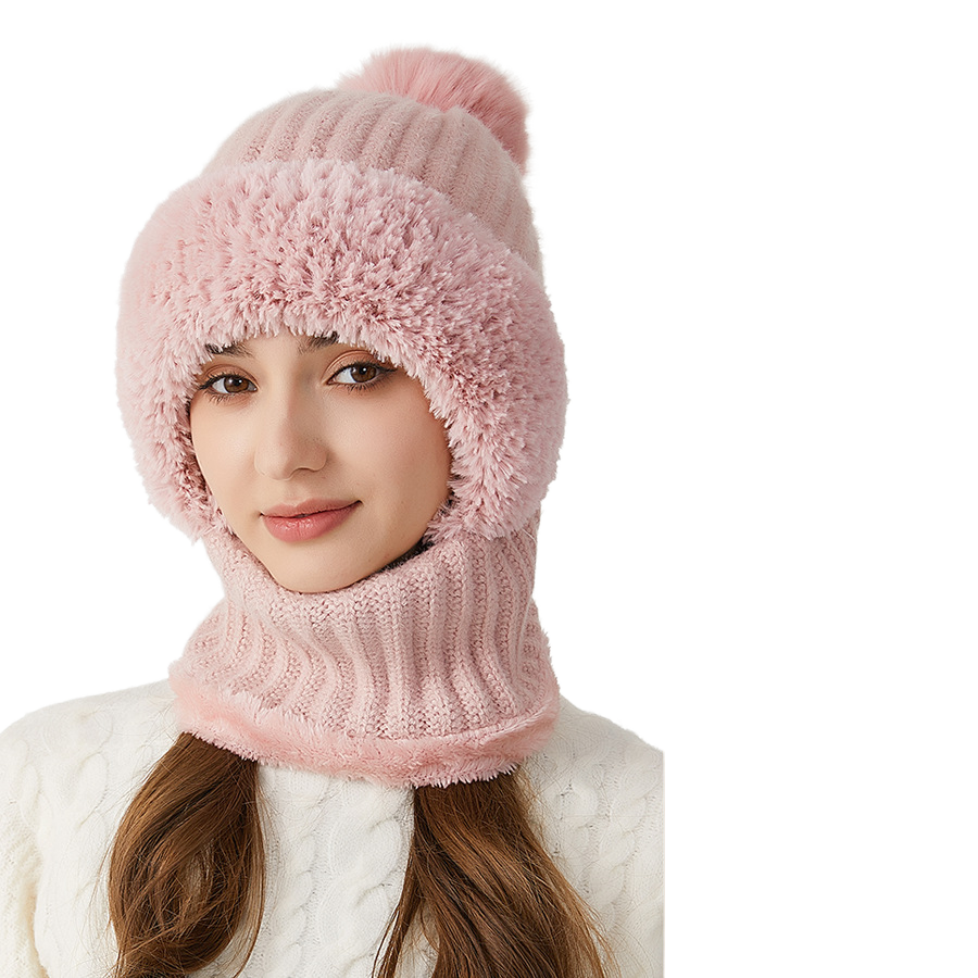 Fleece-lined neck warmer hat