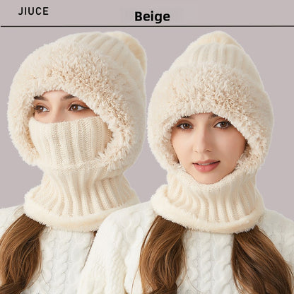 Fleece-lined neck warmer hat