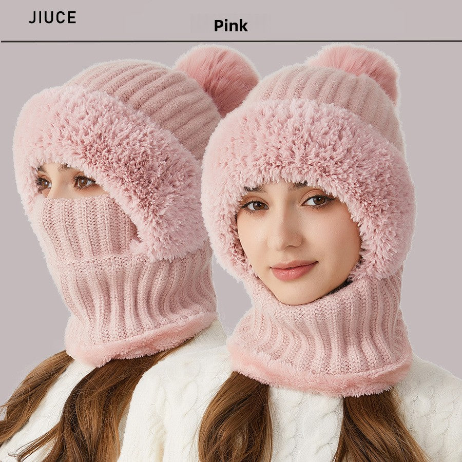 Fleece-lined neck warmer hat