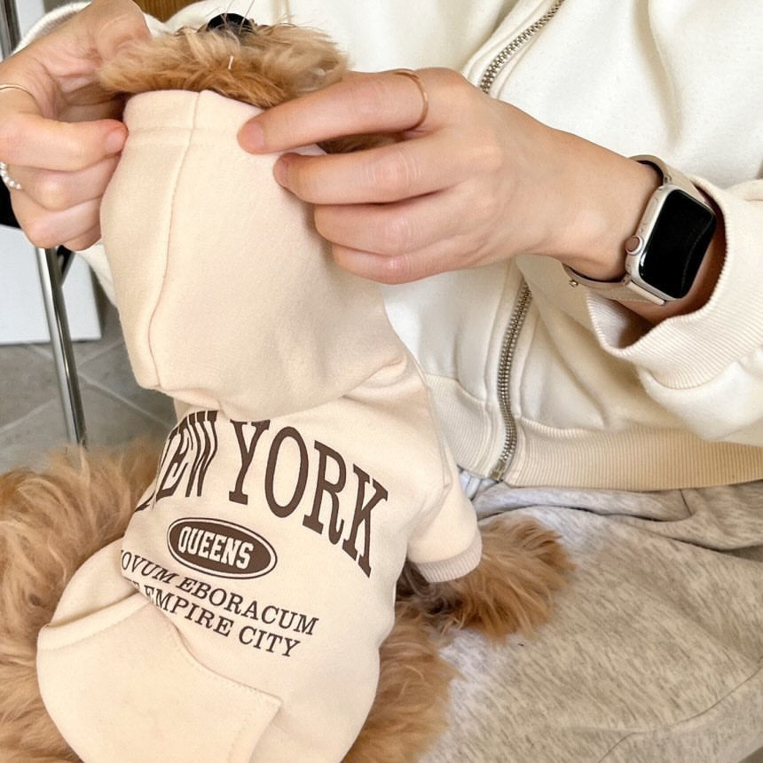 Fleece-Lined Pet Sweatshirt for Small Dogs and Cats