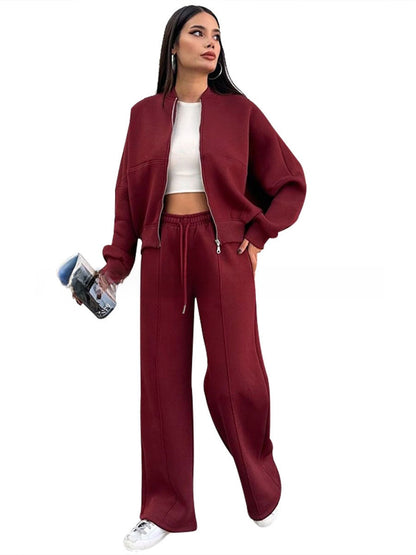 Fleece-Lined Sweater Two-Piece Set