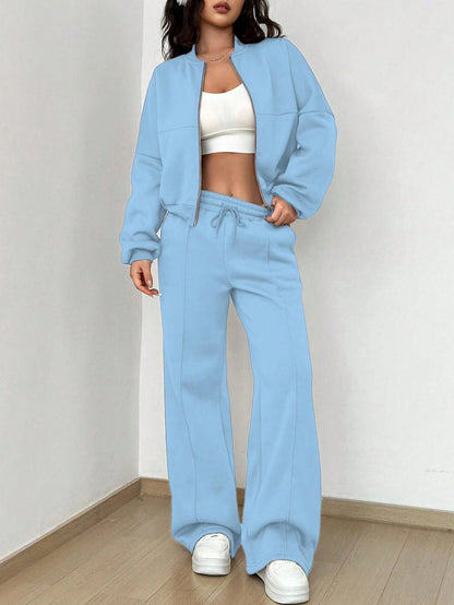 Fleece-Lined Sweater Two-Piece Set