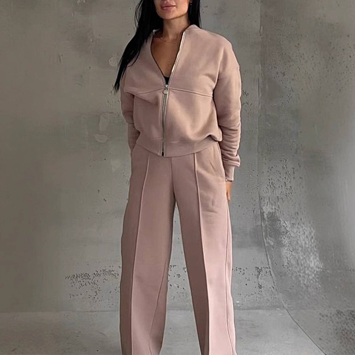 Fleece-Lined Sweater Two-Piece Set