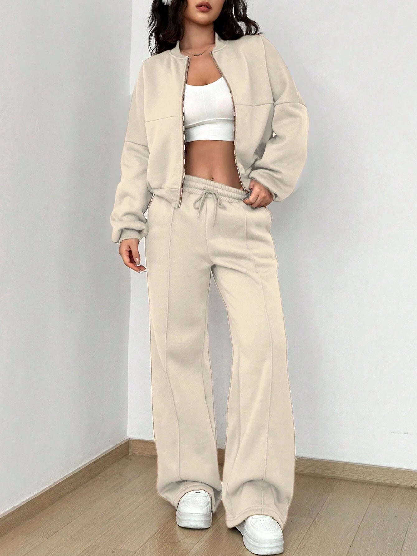 Fleece-Lined Sweater Two-Piece Set