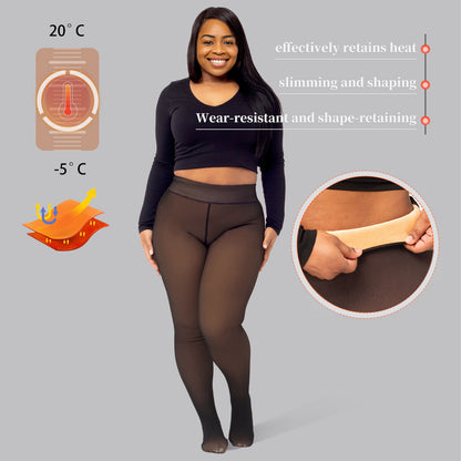 Fleece Lined Thermal Leggings with Socks