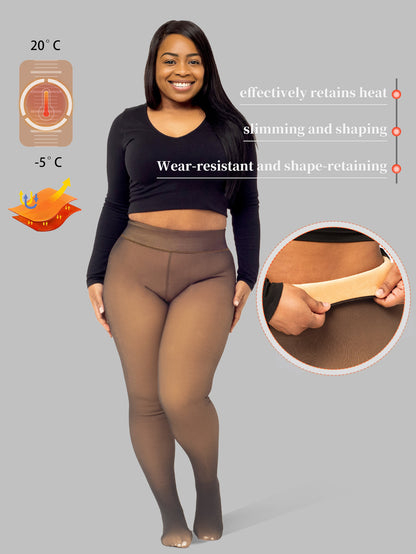 Fleece Lined Thermal Leggings with Socks