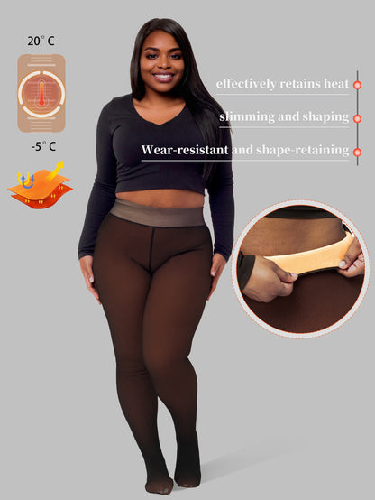 Fleece Lined Thermal Leggings with Socks