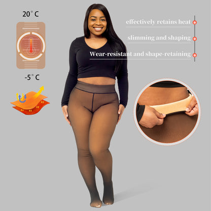 Fleece Lined Thermal Leggings with Socks
