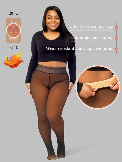 Fleece Lined Thermal Leggings with Socks