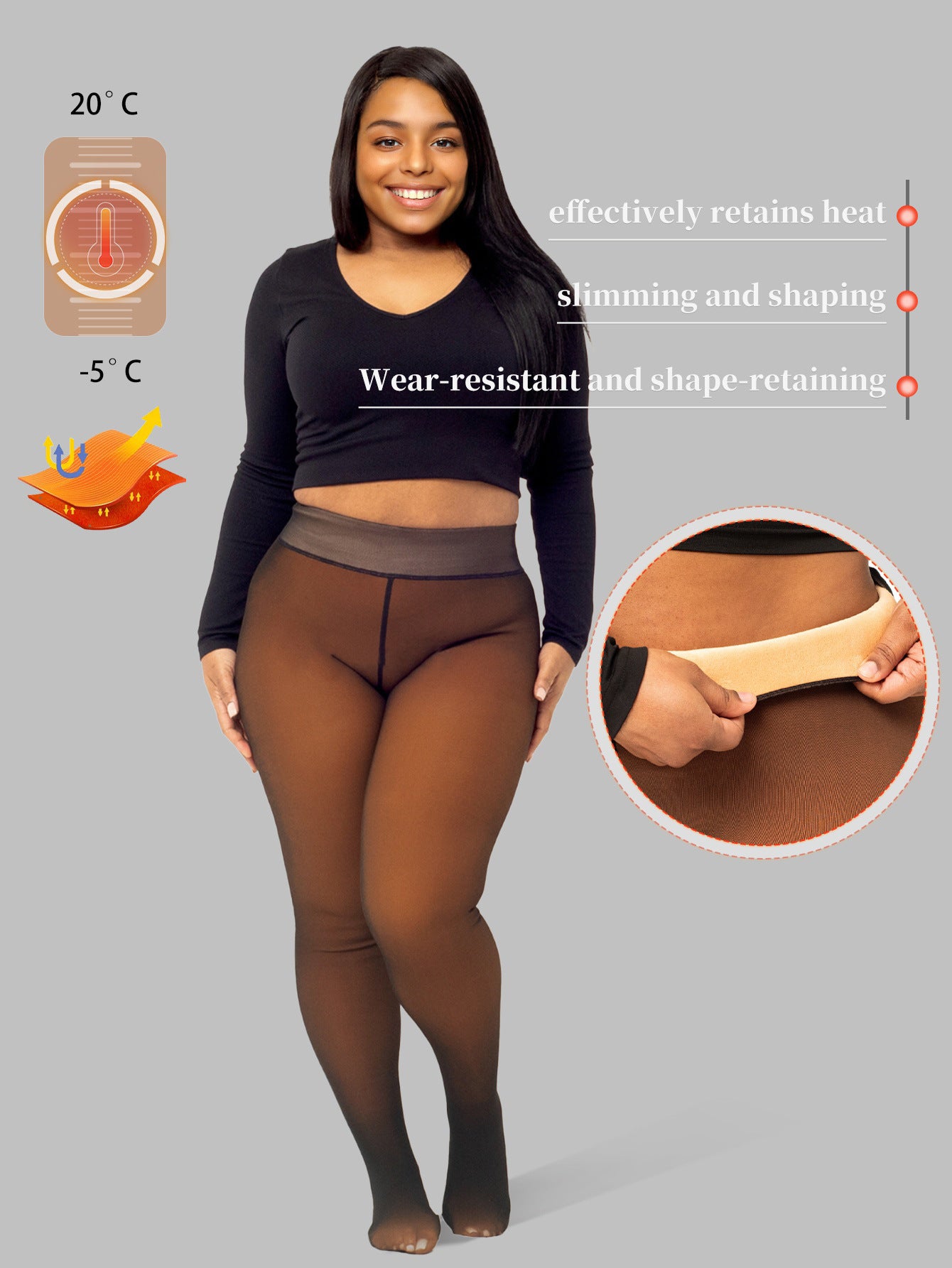 Fleece Lined Thermal Leggings with Socks
