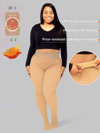 Fleece Lined Thermal Leggings with Socks