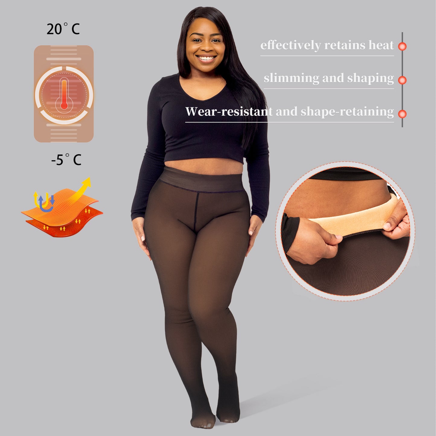 Fleece Lined Thermal Leggings with Socks