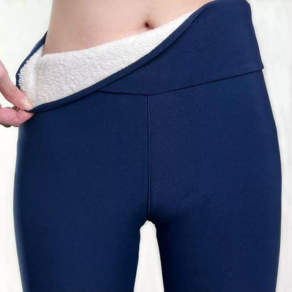 Fleece Lined Thermal Leggings Women Elastic Winter Pants