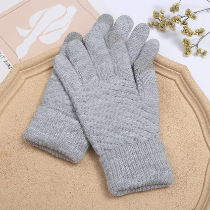 Fleece-Lined Touch Screen Knitted Winter Gloves