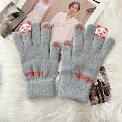Fleece-Lined Touch Screen Knitted Winter Gloves