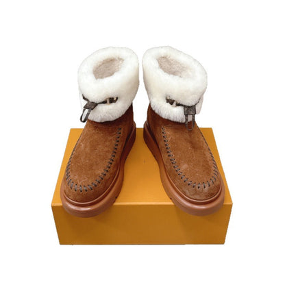 Fleece-lined warm snow boots