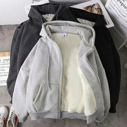 Fleece-Lined Warm Zipper Jacket