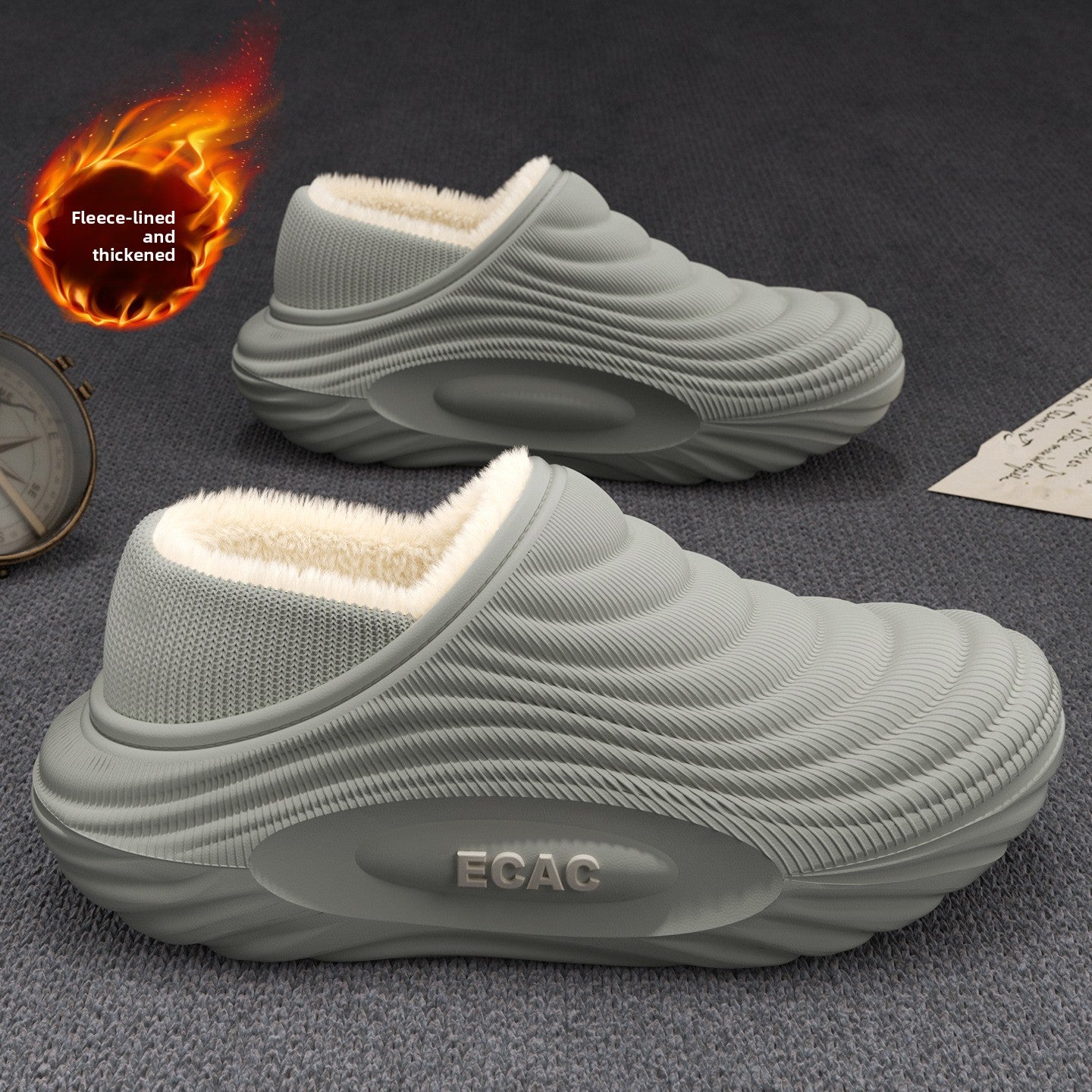 Fleece Lined Waterproof Cotton Slippers