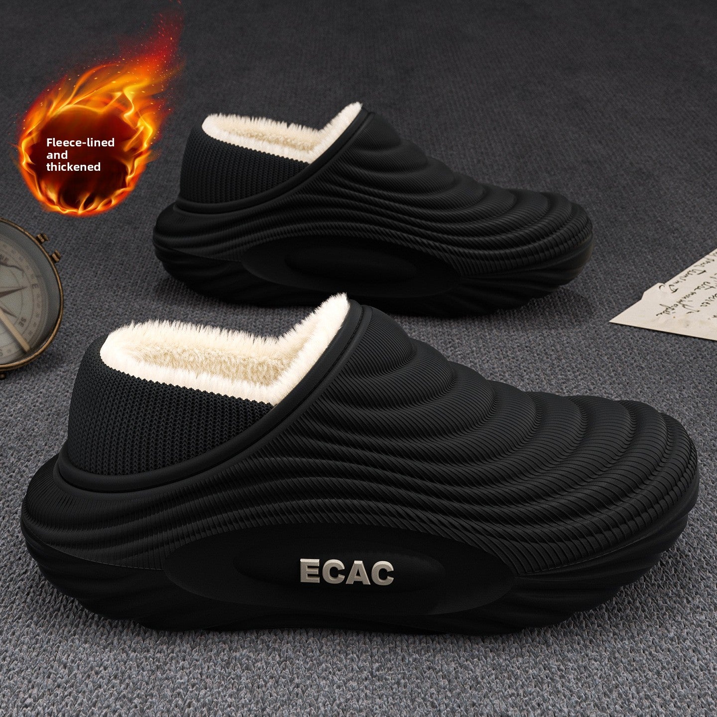 Fleece Lined Waterproof Cotton Slippers