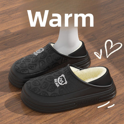 Fleece-lined Waterproof Cotton Slippers