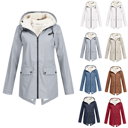 Fleece Lined Waterproof Windproof Hooded Jacket