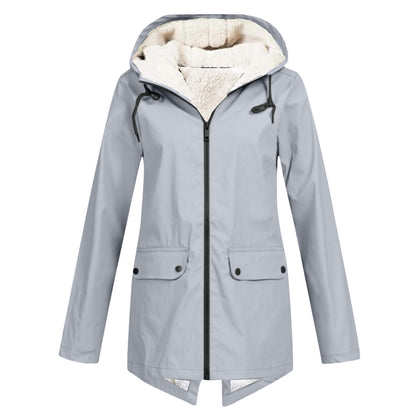 Fleece Lined Waterproof Windproof Hooded Jacket