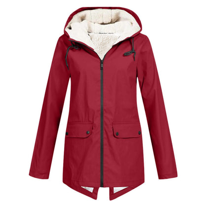 Fleece Lined Waterproof Windproof Hooded Jacket