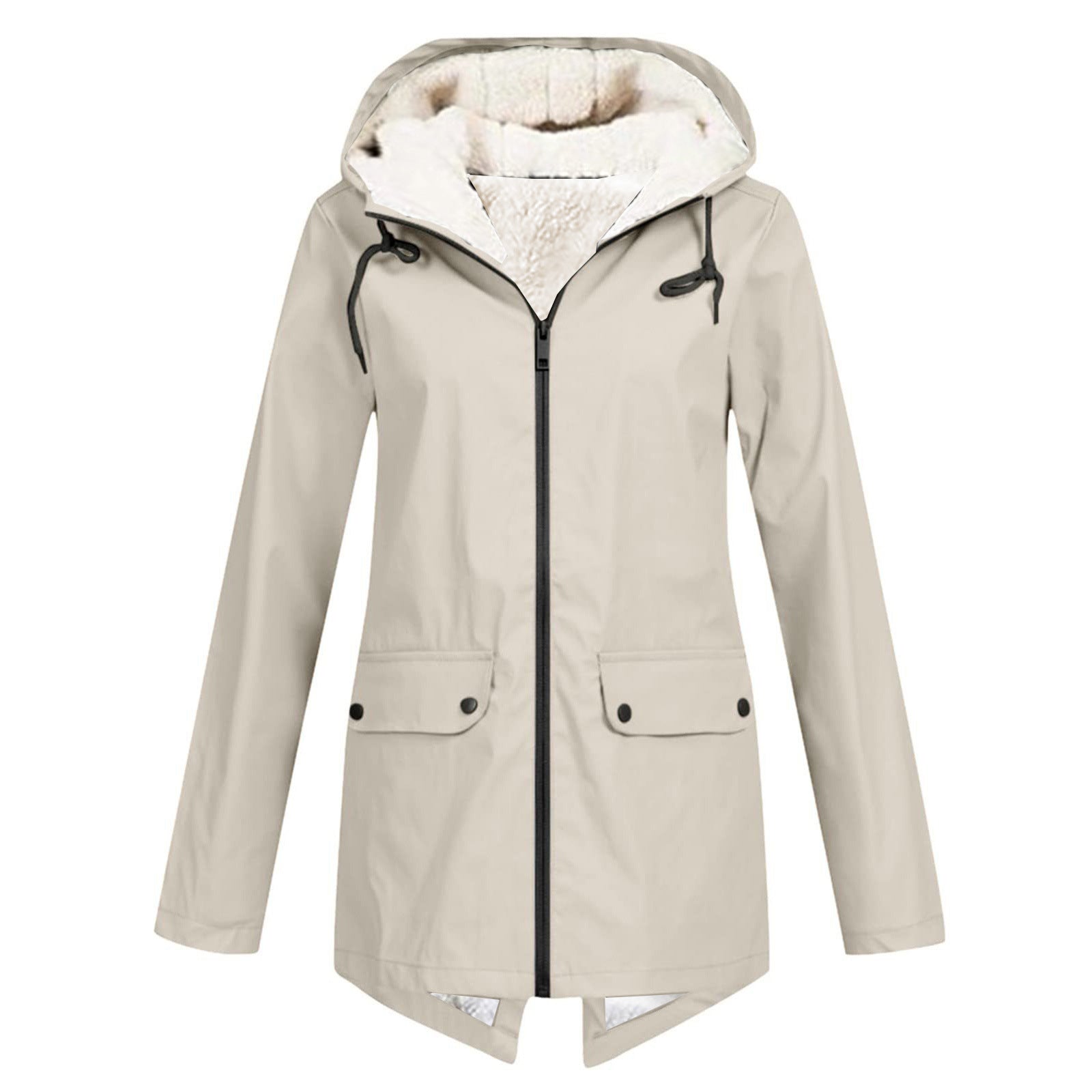 Fleece Lined Waterproof Windproof Hooded Jacket