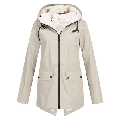 Fleece Lined Waterproof Windproof Hooded Jacket