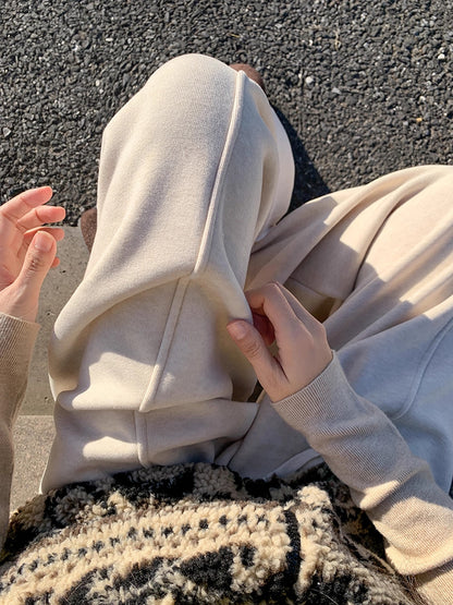 Fleece-Lined Wide-Leg Pants