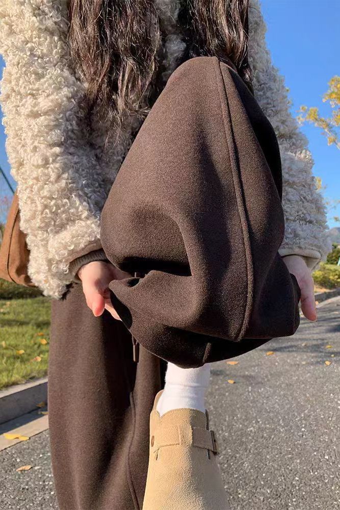 Fleece-Lined Wide-Leg Pants