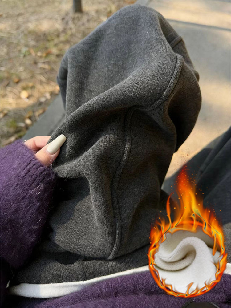 Fleece-Lined Wide-Leg Pants