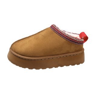 Fleece-Lined Womens Snow Boots with Thick Rubber Sole