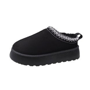Fleece-Lined Womens Snow Boots with Thick Rubber Sole