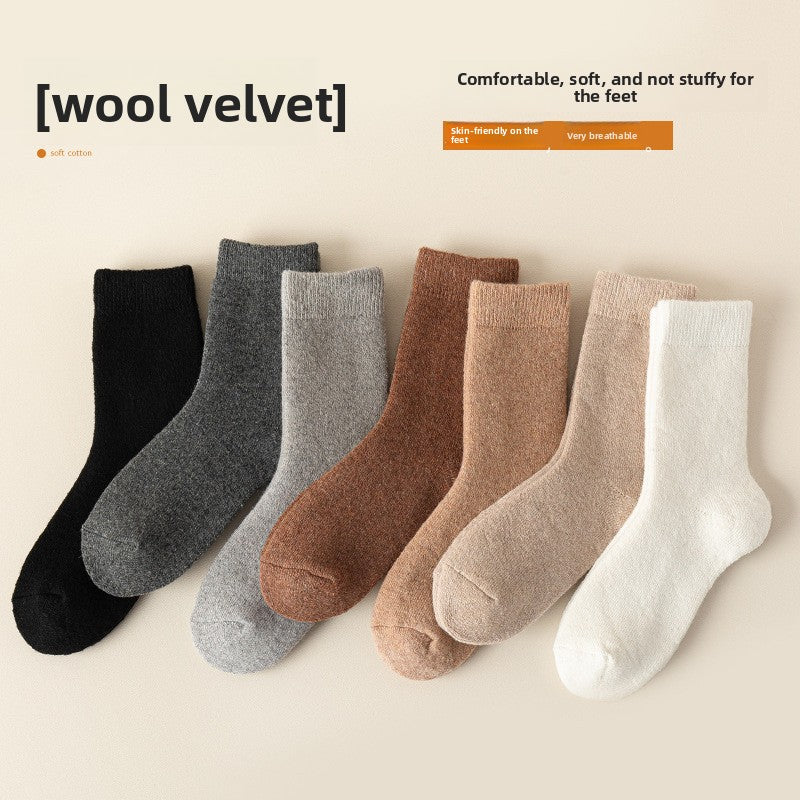 Fleece-Lined Wool Socks for Winter Warmth