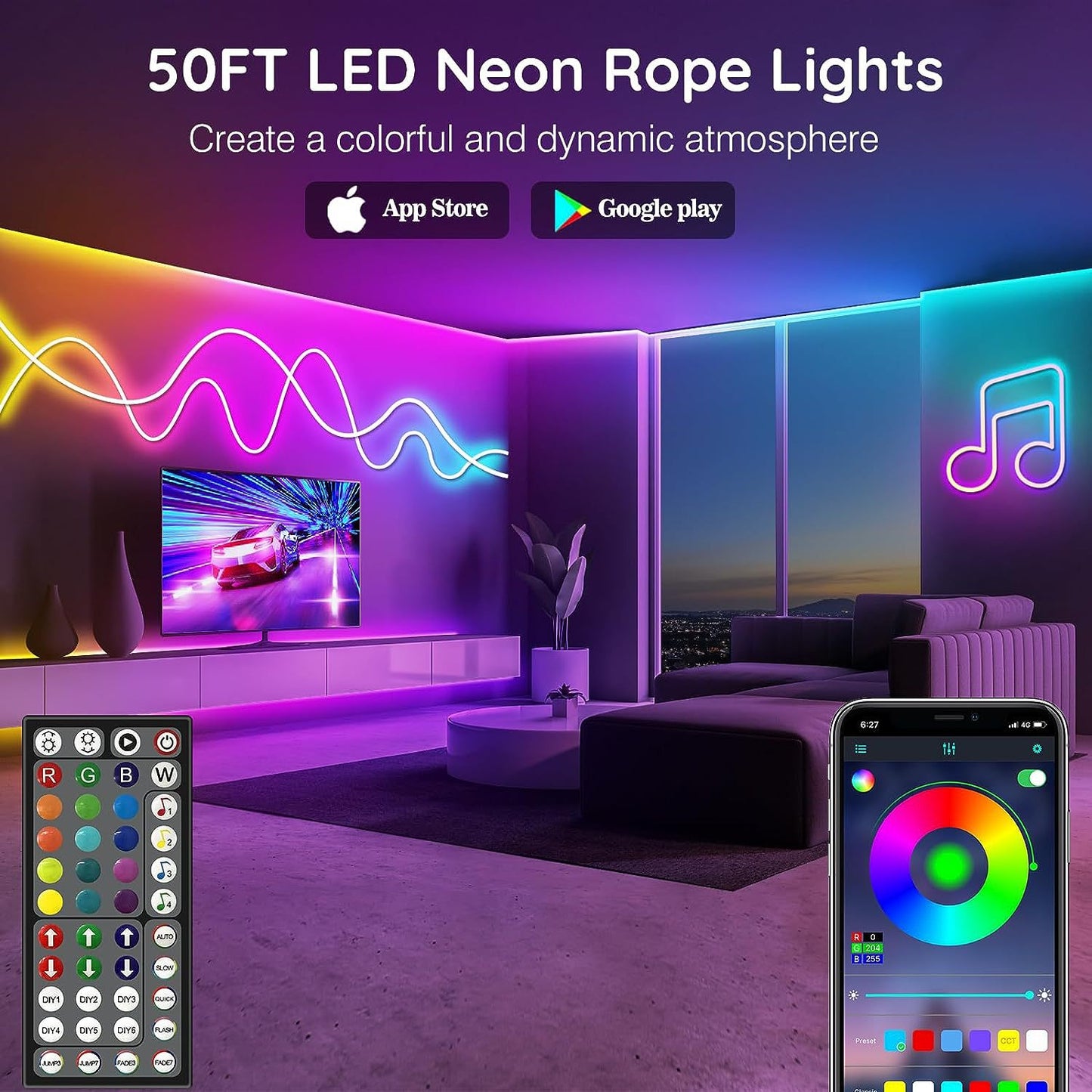 Flexible APP Controlled RGB Neon Light Strips
