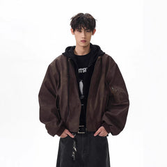 J367 leather jacket-brown
