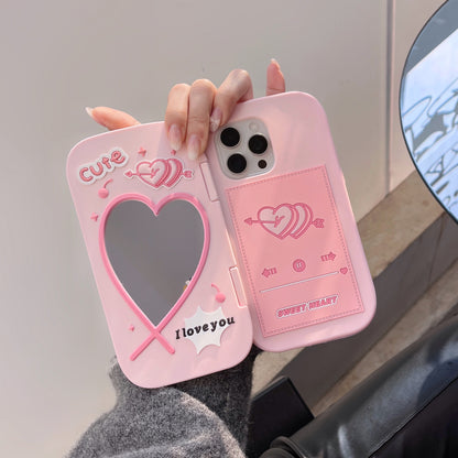 Flip Cover Barbie Bow Mirror iPhone Case