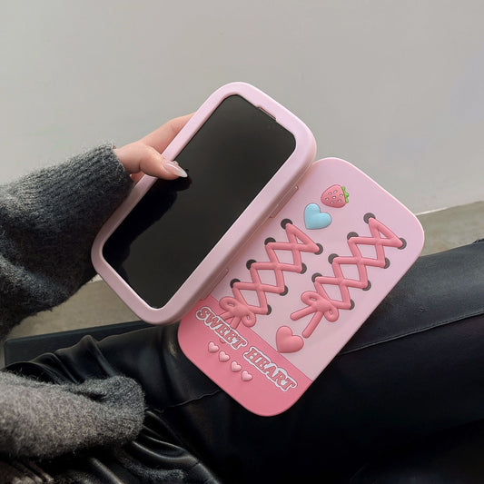 Flip Cover Barbie Bow Mirror iPhone Case