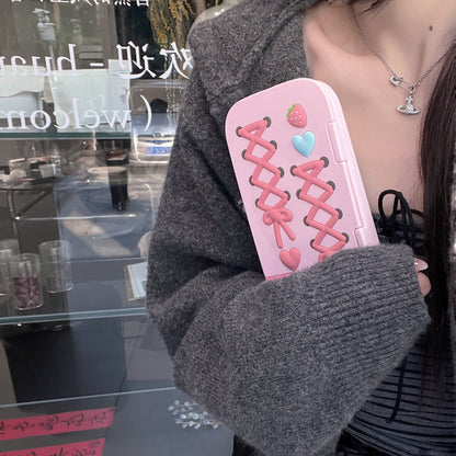 Flip Cover Barbie Bow Mirror iPhone Case
