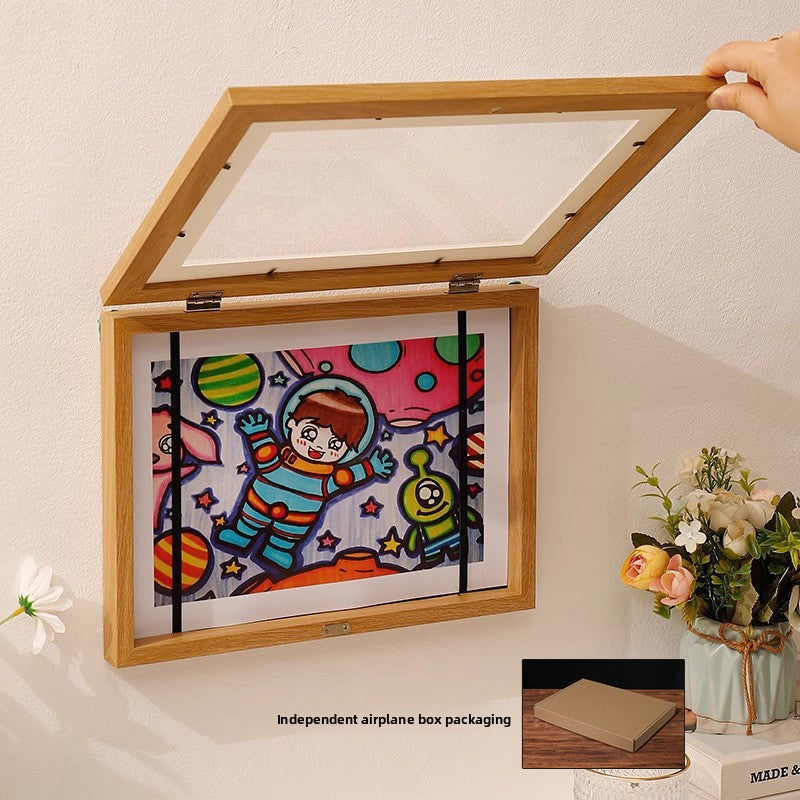 Flip cover magnetic picture frame
