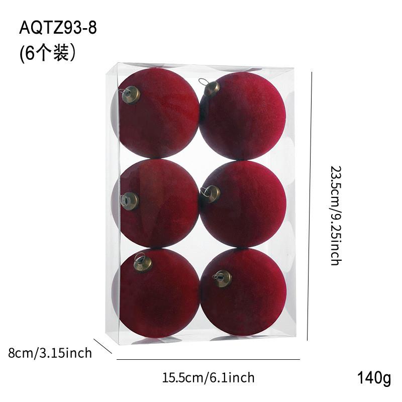 Flocked Christmas Ball Ornament Set