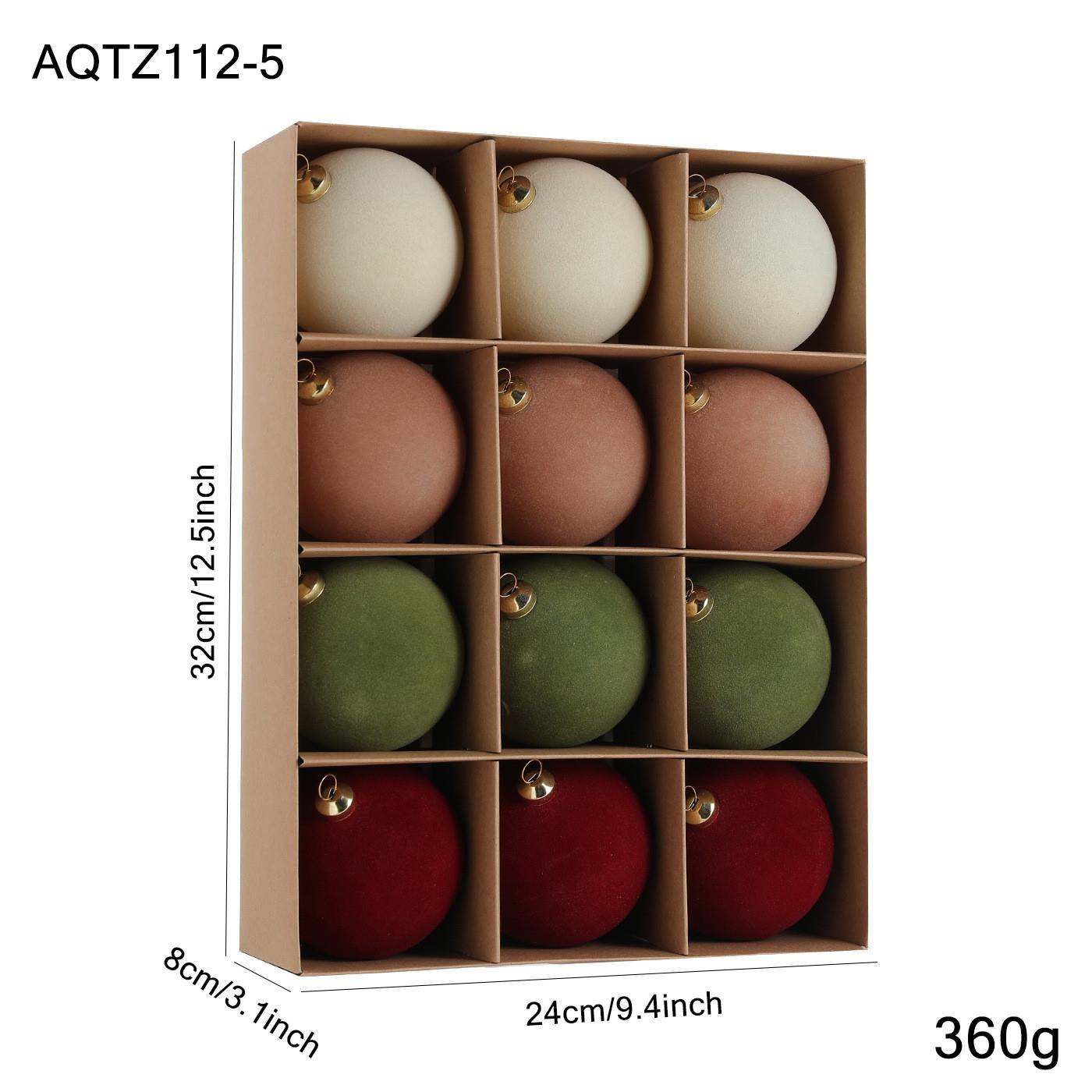 Flocked Christmas Ball Ornament Set
