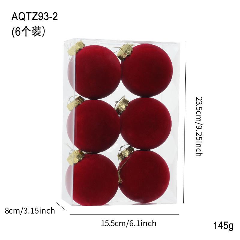 Flocked Christmas Ball Ornament Set