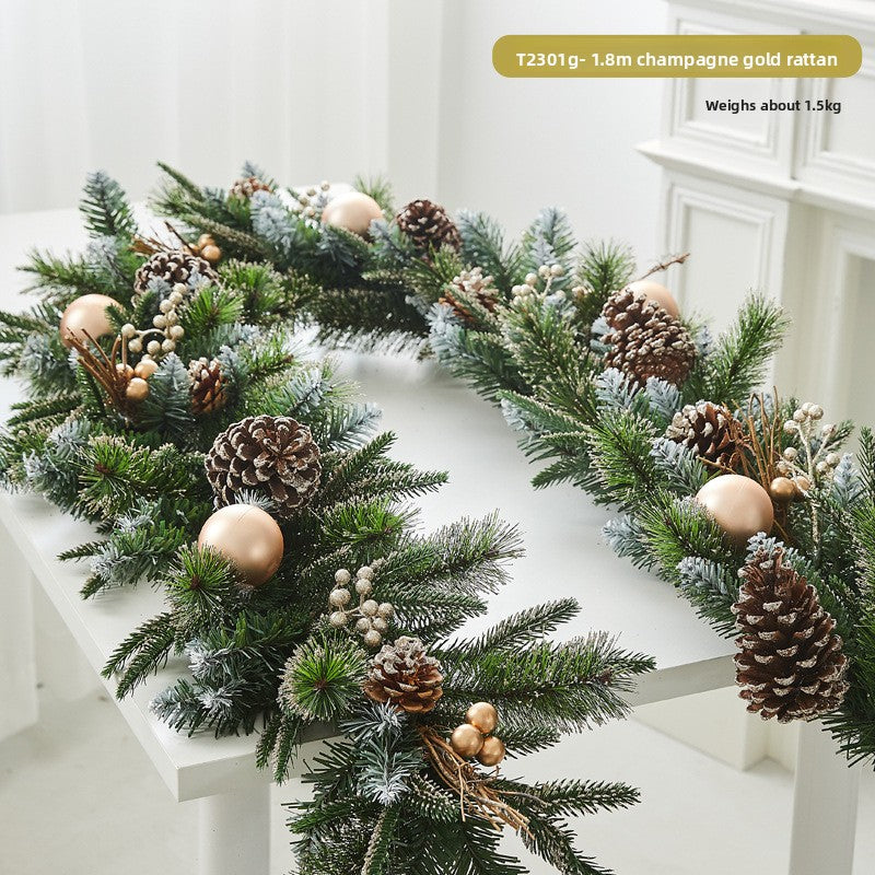 Flocked snowflake vine branches