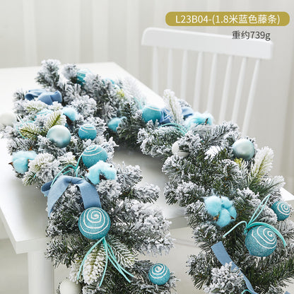 Flocked snowflake vine branches